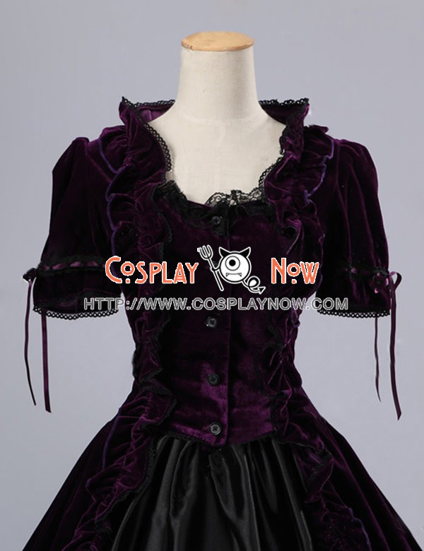 Victorian Gothic Velvet Gown Reenactment Stage Purple Punk Lolita Dress ...