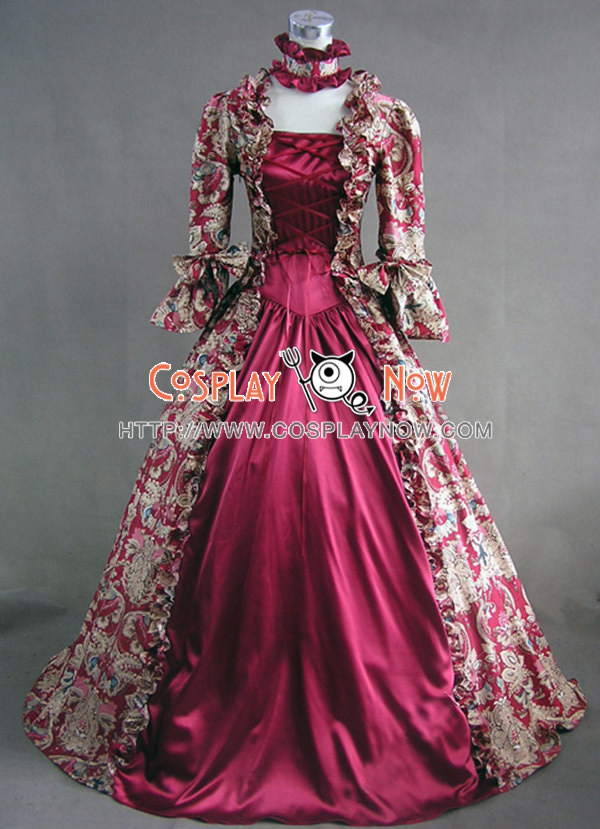 Victorian Lolita Reenactment Stage Antique Gothic Lolita Dress Wine ...