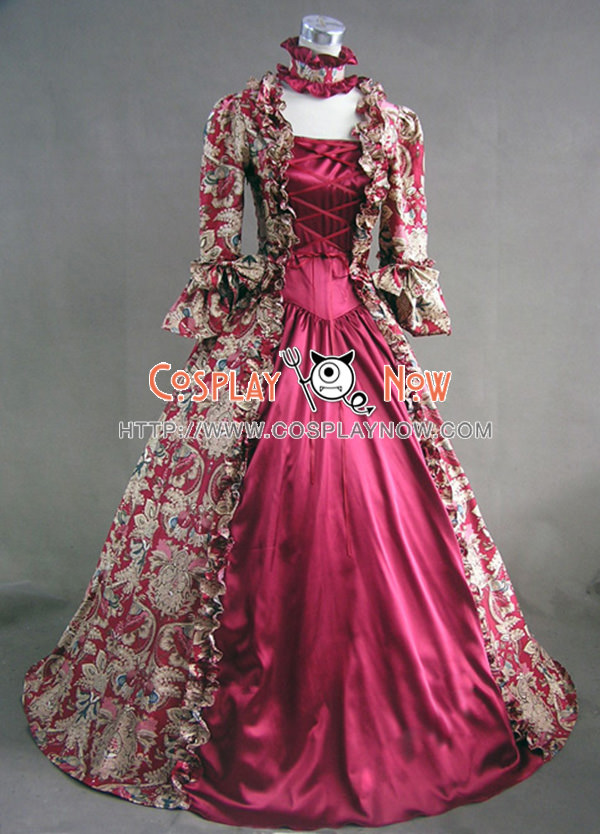 Victorian Lolita Reenactment Stage Antique Gothic Lolita Dress Wine ...