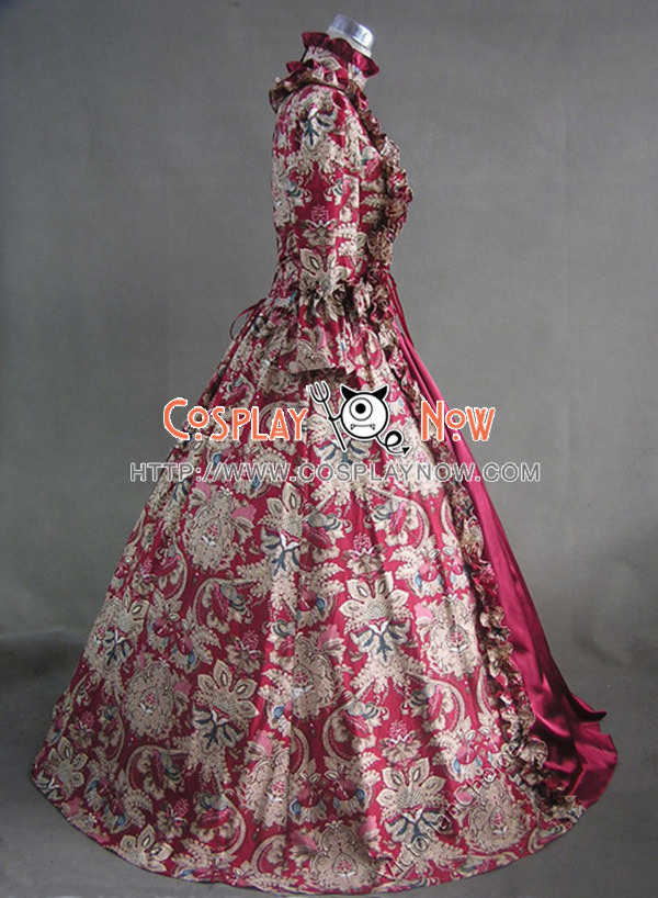 Victorian Lolita Reenactment Stage Antique Gothic Lolita Dress Wine ...
