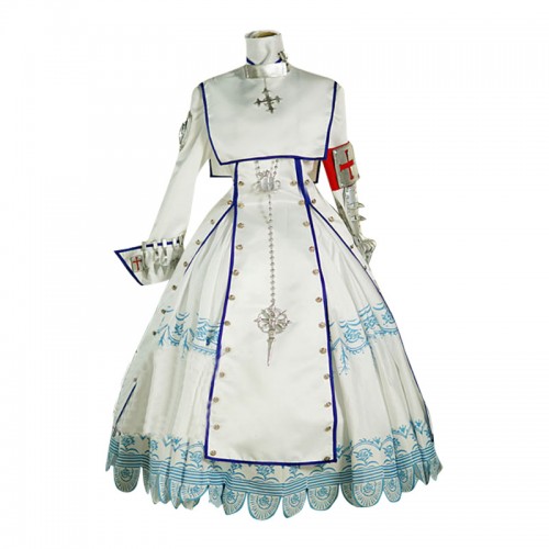 Trinity Blood Esther Blanchett Cosplay Costume White Dress