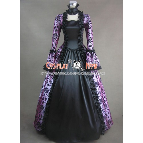 Victorian Lolita Georgian Reenactment Gothic Dress Purple