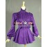 Gothic Lolita Cosplay Victorian Romantic Purple Blouse Ruffle Reenactment Costume