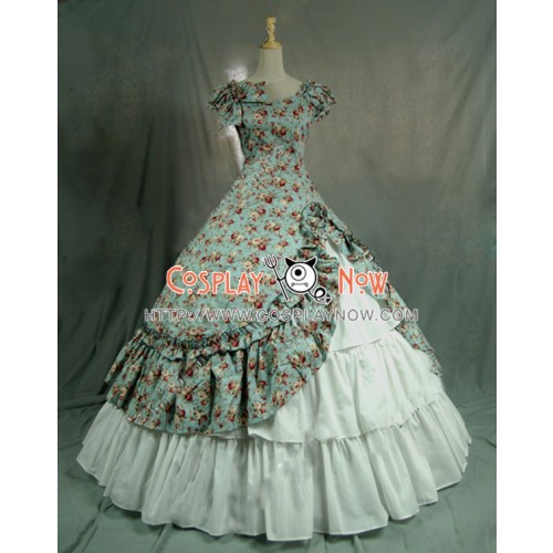 Victorian Lolita Southern Belle Theatre Gothic Lolita Dress Green Floral