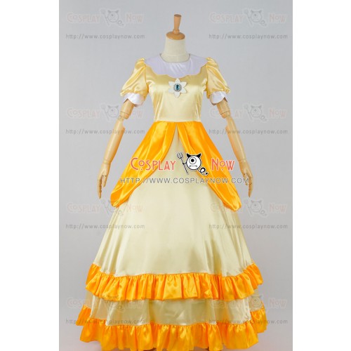 Super Mario Bros Cosplay Princess Daisy Dress Costume