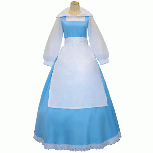 Beauty and the Beast Cosplay Princess Belle Costume Blue Dress