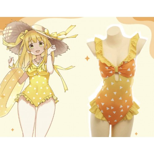 Demon Slayer Zenitsu Agatsuma Swim Cosplay Costume Version 3