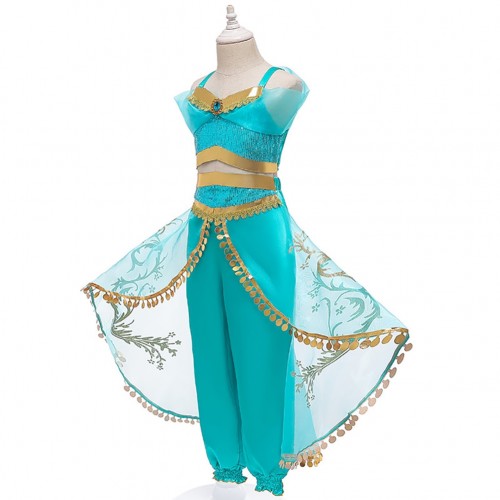 Aladdin and the Magic Lamp Cosplay Princess Jasmine Costume Girl Dress Outfit for Children