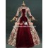 Victorian Lolita Reenactment Stage Antique Gothic Lolita Dress Red Floral