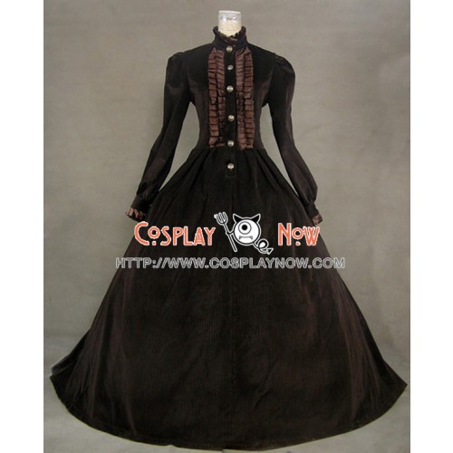 Civil War Victorian Punk Velvet Dress Ball Gown Prom