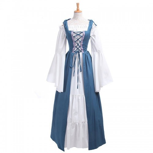 Square Collar Medieval Renaissance Vintage Dress Christmas