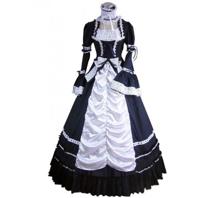 Renaissance Gothic Lolita Blue Dress Ball Gown Prom