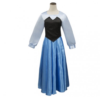 The Little Mermaid Cosplay Princess Ariel Costume Blue Dress
