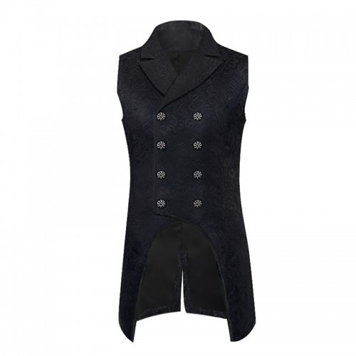 Historical Solid Color Fashion Steampunk Retro Uniform Tuxedo Coat