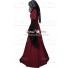 Medieval Carnival Renaissance Garment Eloise Black Red Dress Robe Halloween