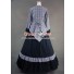 Civil War Victorian Tartan Evening Gown Gray Dress