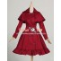 Gothic Lolita Cosplay Victorian Cape Reenactment Steampunk Stage Red Dress Costume