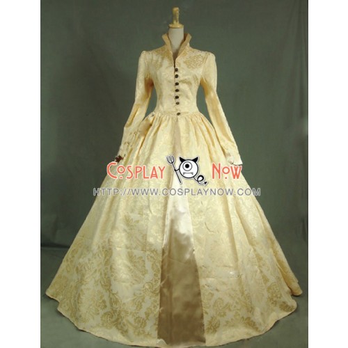 Victorian Lolita Queen Elizabeth Tudor Historical Gothic Lolita Dress Golden Floral