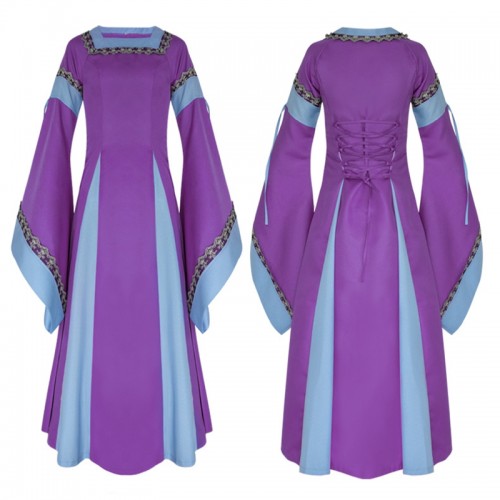 Historical Color Collision Medieval Retro Historical Dress