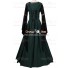 Carnival Renaissance Medieval Hermia Dark Green-Black Dress Robe