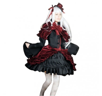 K Cosplay Anna Kushina Costume Red Black Dress 