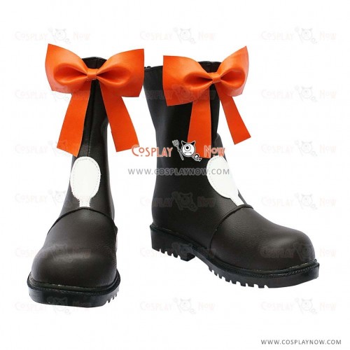Macross Frontie Ranka Lee Cosplay Shoes Boots with orange bows