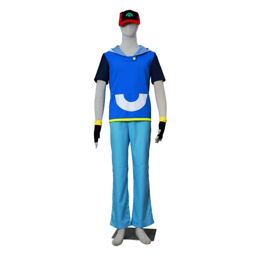 Pokemon Pocket Monsters Ash Katchum Cosplay Costume-A