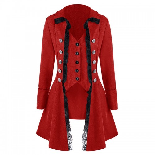 Medieval Historical Retro Solid Color Coat Tuxedo