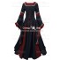 Carnival Renaissance Medieval Robe Guinevere Black Bordeaux Dress