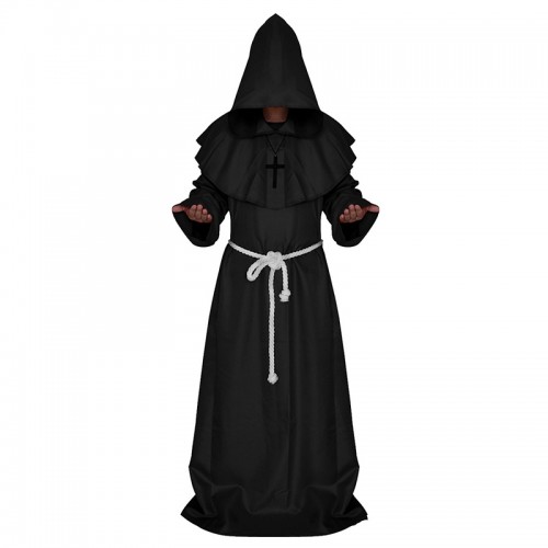 Historical Ancient Medieval Monk Wizard Cosplay Costume Robe