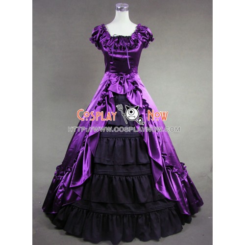 Renaissance Gothic Reenactment Dress Ball Gown Purple Dress