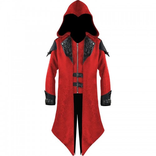 Gothic Historical Middle Ages Vintage Color Collision Cosplay Costume Coat