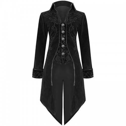 Medieval Historical Retro Medium Length Punk Coat Tuxedo