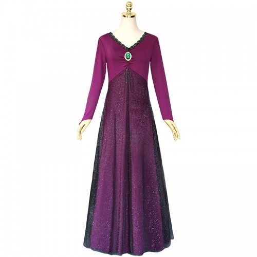 Frozen II Cosplay Princess Elsa Costume Purple Dress