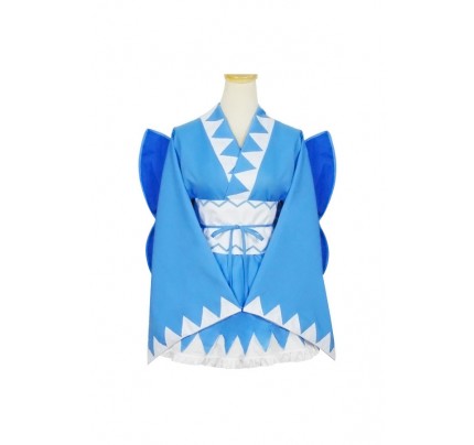 Touhou Project Cosplay Cirno Kimono Dress Costume