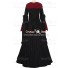 Carnival Renaissance Medieval Milienn Strappy Black Bordeaux Dress Robe