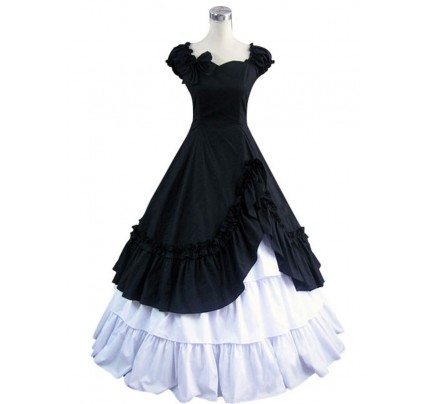 Southern Belle Cotton Evening Gown Black Lolita Dress