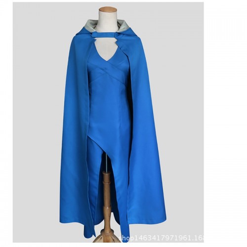 Game of Thrones Cosplay Daenerys Targaryen Costume Blue Dress