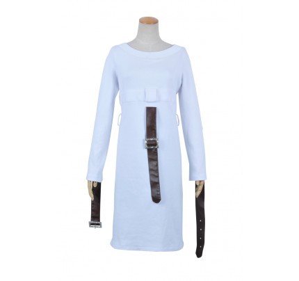 Alice Madness Returns Cosplay Alice White Dress Leather Belts Costume