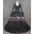 Victorian Gothic Lolita Ball Gown Prom Brocade Black Dress