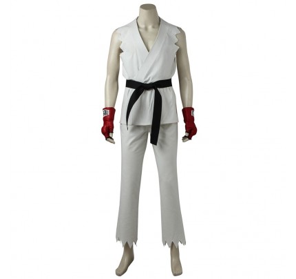 White outfit Street Fighter Ryu Cosplay Costume for man