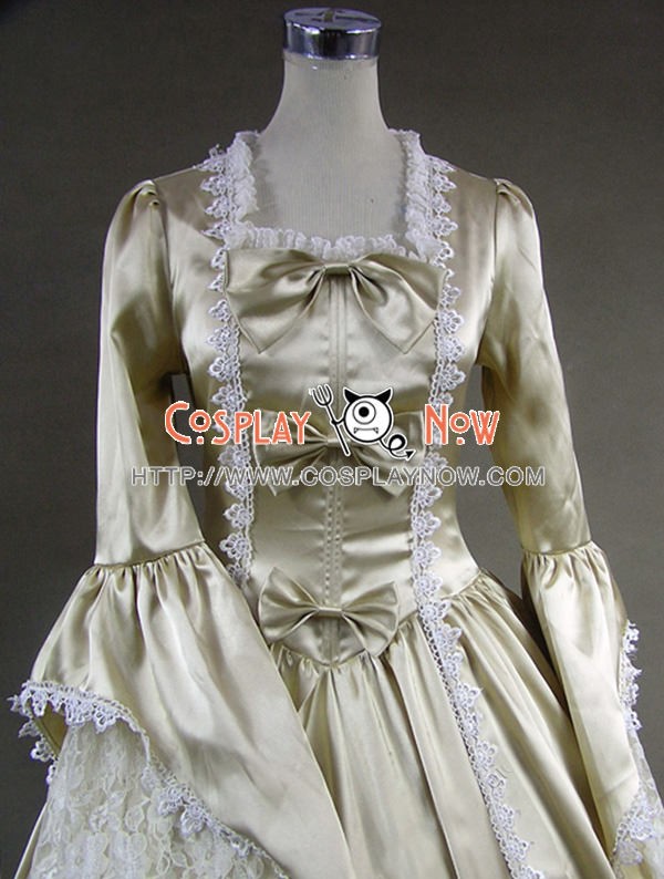Marie Antoinette Victorian Gold Dress Evening Gown