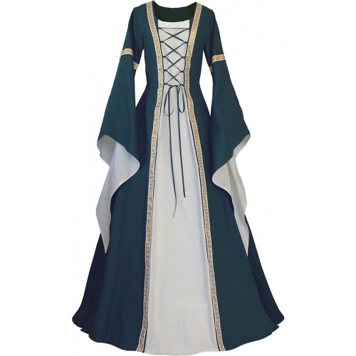 Medieval Carnival Renaissance Anna Dark Green Lolita Dress Robe Halloween