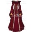Renaissance Carnival Medieval Strappy Red Sarah Bordeaux Safran Robe Dress
