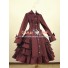 Gothic Lolita Cosplay Victorian Coat Reenactment Steampunk Stage Wine Red Dress Costume