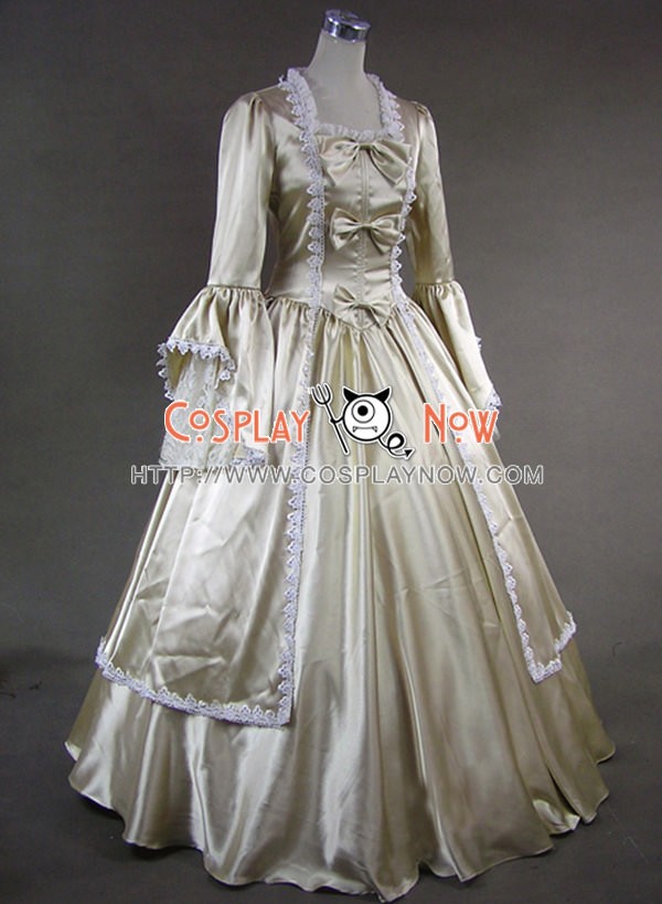 Marie Antoinette Victorian Gold Dress Evening Gown