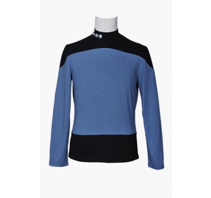 Star Trek Costume Picard Gray Black Blue Shirt