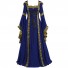 Historical Medieval Retro Hooded Dress with Square Collar Halloween Party