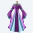 Medieval Historical Square Collar Long Trumpet Sleeve Dress