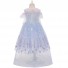 Snow White Cosplay Princess Costume Layered Printed Off Shoulder Girl Dress for Children